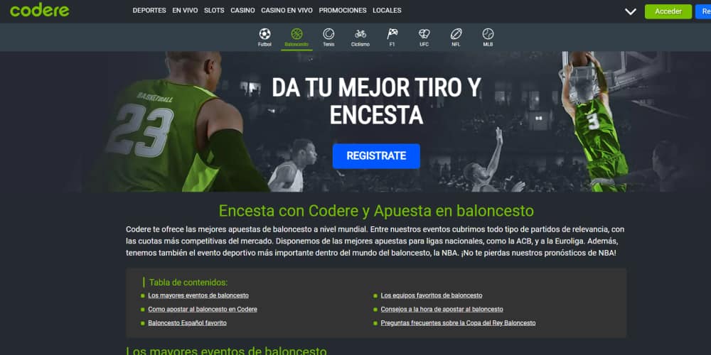 Apuestas de baloncesto de Codere